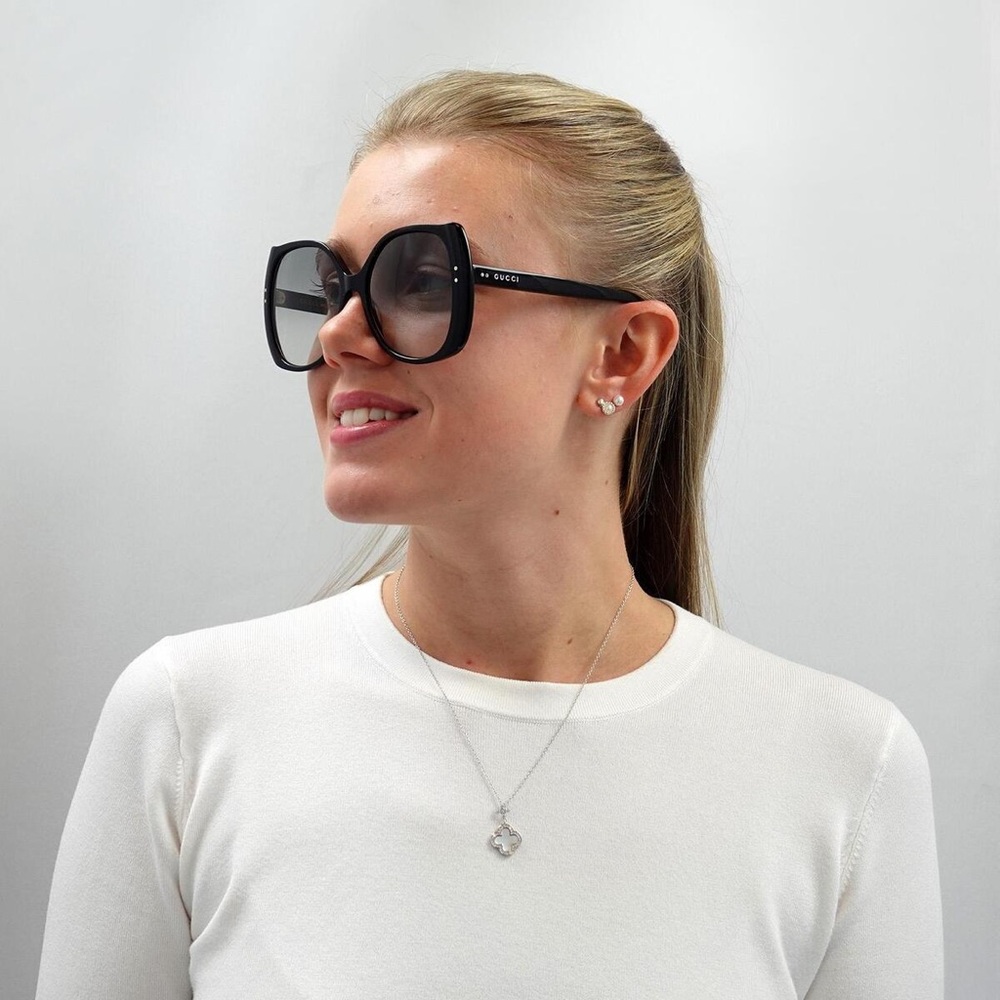 💯 - New Authentic Gucci Sunglasses GG0472S 001 Black Light Grey Gradient